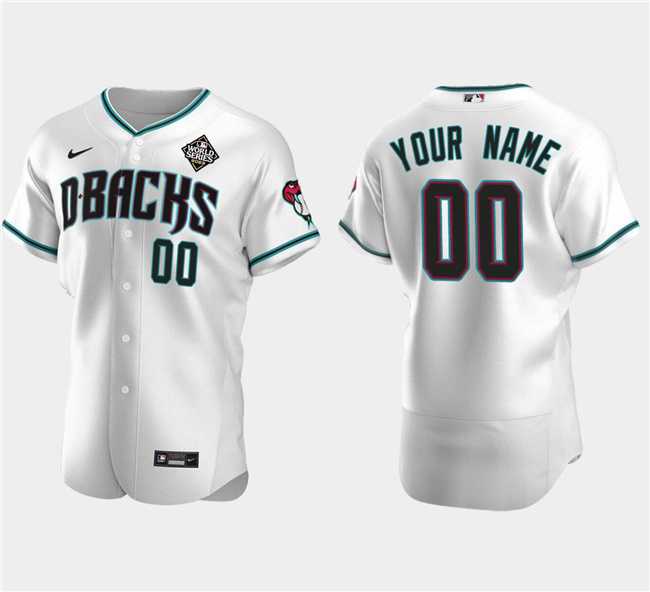 Men%27s Arizona Diamondbacks Actve Player Custom White 2023 World Series Flex Base Stitched Jersey->customized mlb jersey->Custom Jersey